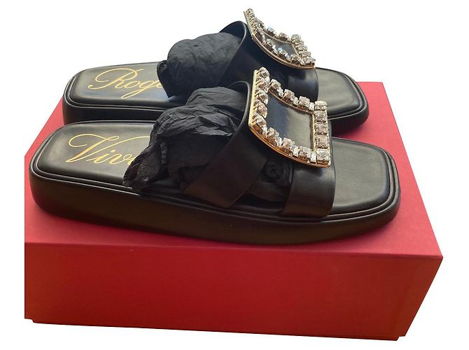 Mules Roger Vivier in pelle nera Nero