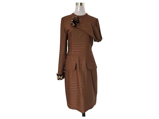 Dior Dresses Brown Wool  ref.829244