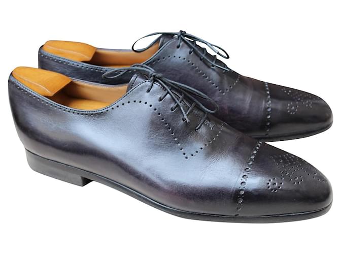 BERLUTI DERBY LEATHER SHOES 10 / 44 condition AS NEW MEN'S SHOES 1889 € Dark purple  ref.829367