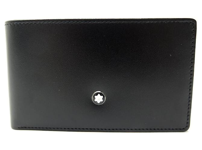 NEW MONTBLANC MEISTERSTUCK WALLET PURSE IN BLACK LEATHER + BOX  ref.829452