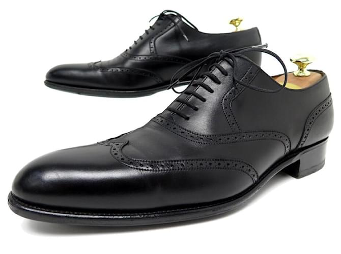 ZAPATOS JM WESTON 528 RICHELIEU BOUT FLORAL 8.5do 42.5 Zapatos de cuero negro  ref.829493