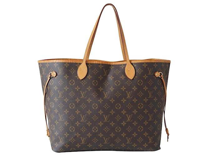 Neverfull Louis Vuitton Neverful monogram Brown Leather Cloth  ref.829652