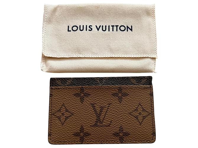 Louis Vuitton Women's Pre-Loved Card Holder, Reverse Monog, Brown, One Size