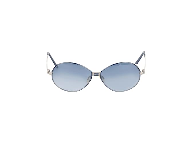 Fendi Oval Gradient Aviator Sunglasses Blue Metal  ref.829800