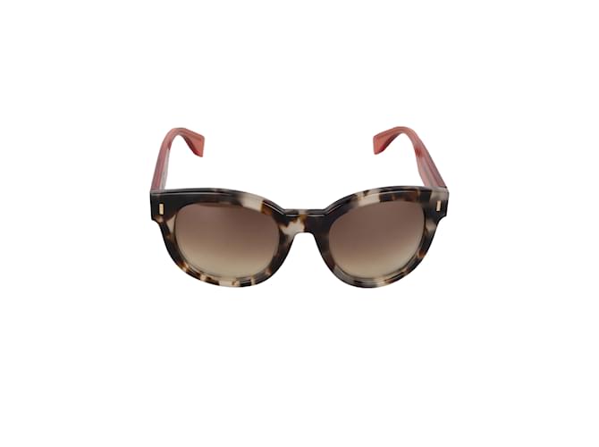 Fendi Acetate and Tortoiseshell Colorblock Sunglasses Coral  ref.829801