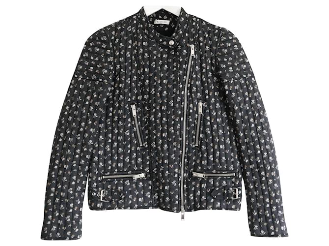 Masscob Floral Cotton Quilted Biker Jacket Black  ref.829837