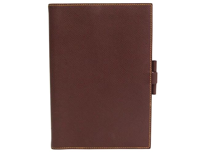 Hermès agenda cover Brown Leather  ref.830047