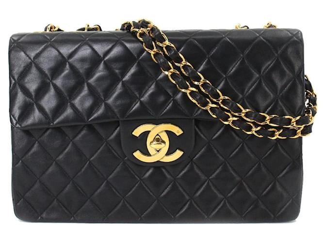 Classique Chanel Timeless Cuir Noir  ref.830052