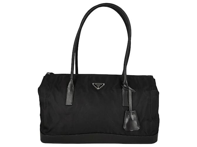 Prada unisex shoulder bag in nylon and black leather Cloth  ref.830098
