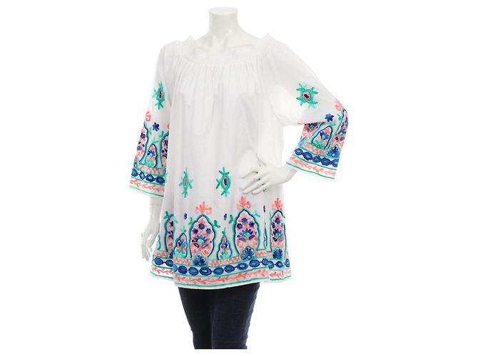 Autre Marque Top Emily Van Den Bergh Blossom Embroidery de algodão XL Multicor