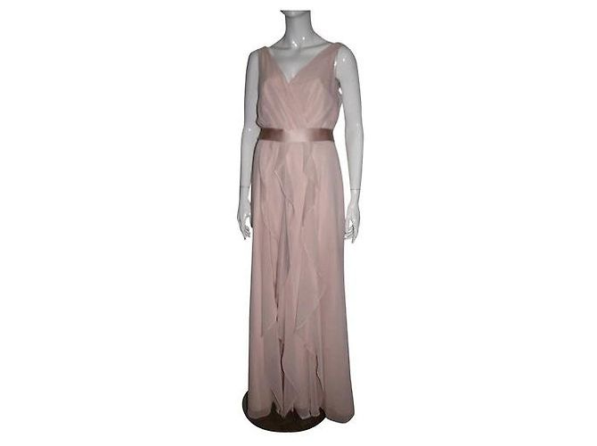 Vera Wang Errötendes, gekräuseltes Abendkleid Pink