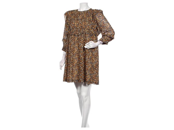 Ba&Sh Trained Kleid Bunt Polyester Größe M Mehrfarben