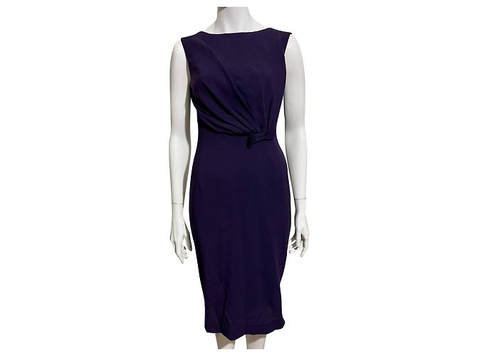 Alberta Ferretti Vestido roxo mescla de lã Roxo escuro