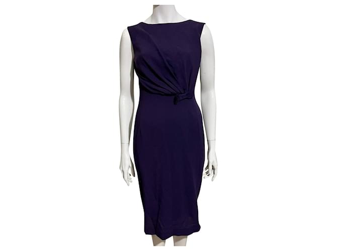 Alberta Ferretti vestido violeta de mezcla de lana Morado oscuro  ref.830330