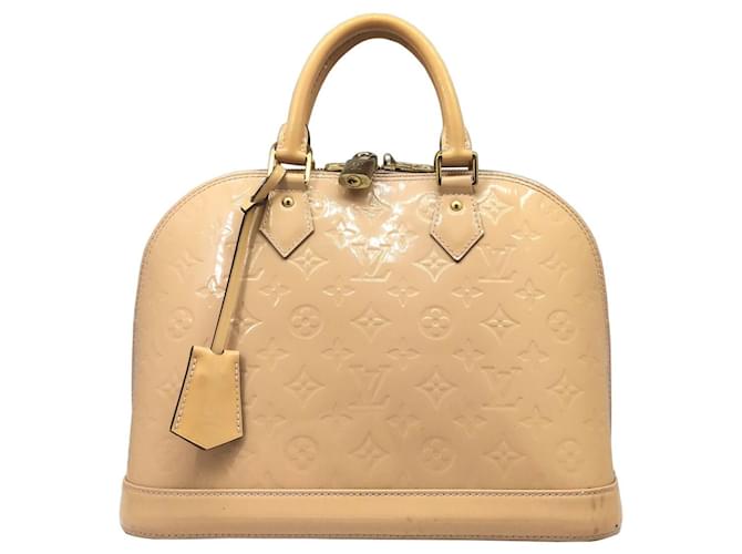 Louis Vuitton Alma Beige Patent leather  ref.830480