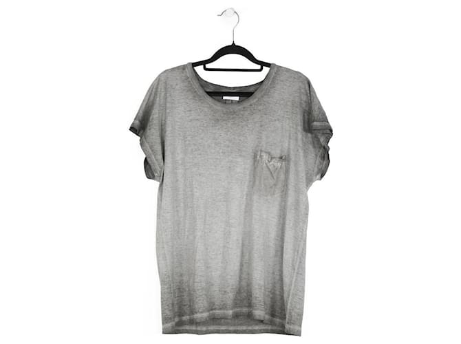 Saint Laurent Washed Light Grey Cotton Gathered Patch Pocket Cap