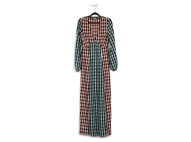 Autre Marque Rixo Multicolor Knitted/Polyester Circle Motif Long Sleeves Maxi Dress Multiple colors  ref.830718