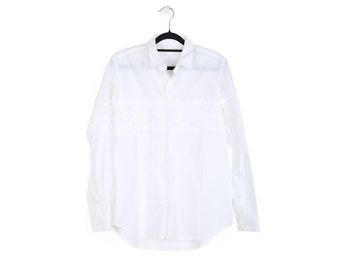 Each X Other Camisa de mangas compridas com babados de algodão branco cada x outra
