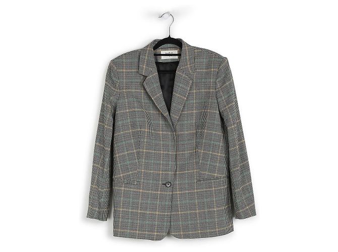 Ba&Sh Multicolor Polyester/Wool Checkered Blazer & Pants Set
