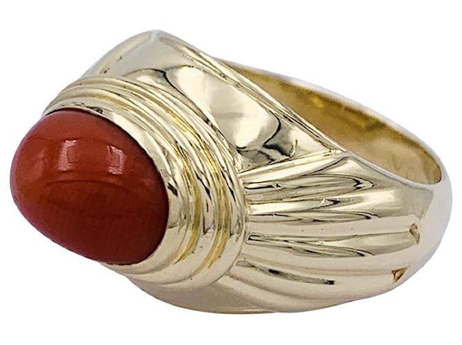 Boucheron ring,"Jaipur", yellow gold, Coral.  ref.830881