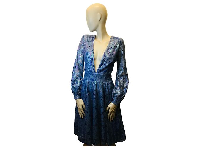 Autre Marque Alcoholic guipure dress Blue