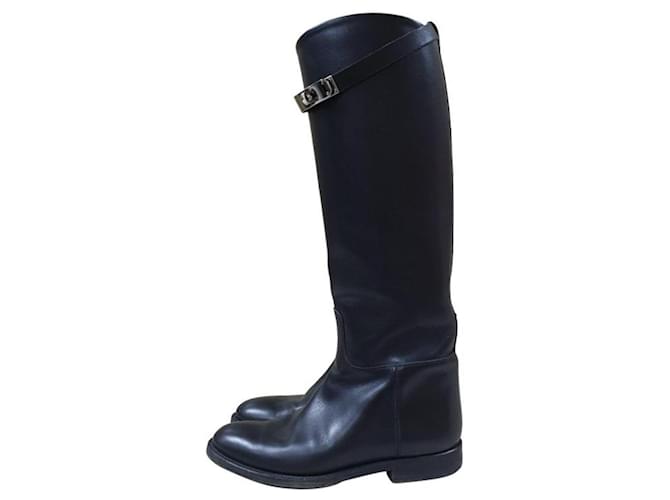 Hermès Black Jumping Boots Leather  ref.831064