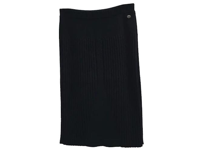 CHANEL Black Cashmere Skirt  ref.831069