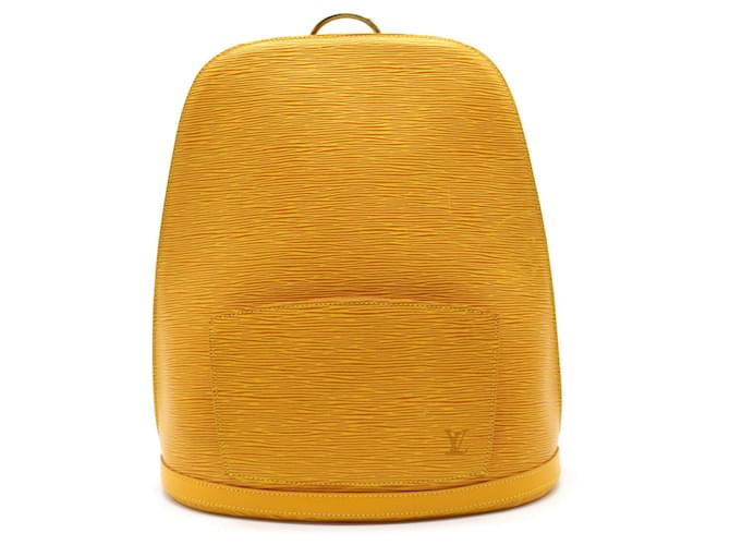 Gobelins vintage leather backpack Louis Vuitton Yellow in Leather