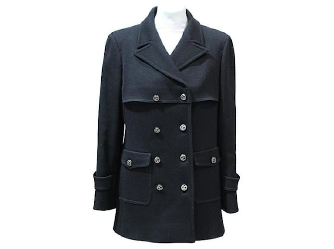 Chanel Coats, Outerwear Black Wool  ref.831588
