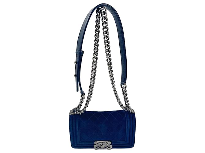 Blue Chanel Boy Bag Black  ref.831757
