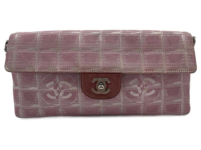 Pink Canvas Chanel Travel Line Chocolate Bar Cloth  ref.831845