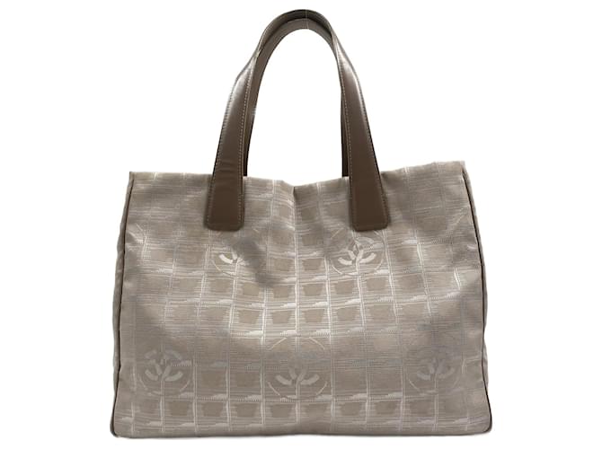 Bolso Tote Chanel New Travel Line Poliéster Beige  ref.831899