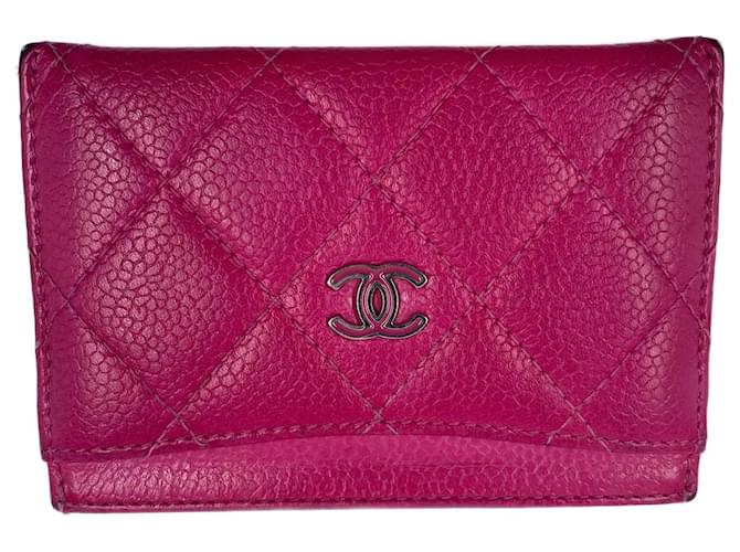 Pink Lambskin Leather Chanel Wallet  ref.831915