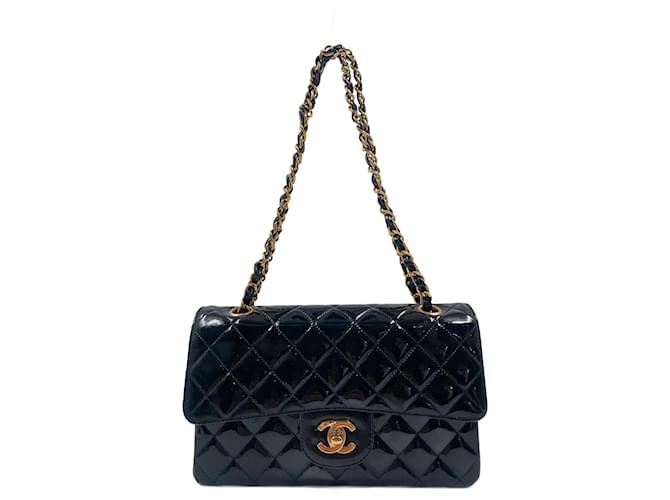 Black Patent Leather Chanel Flap Bag  ref.831933