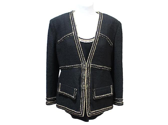 Chanel Jackets Black Tweed  ref.831987