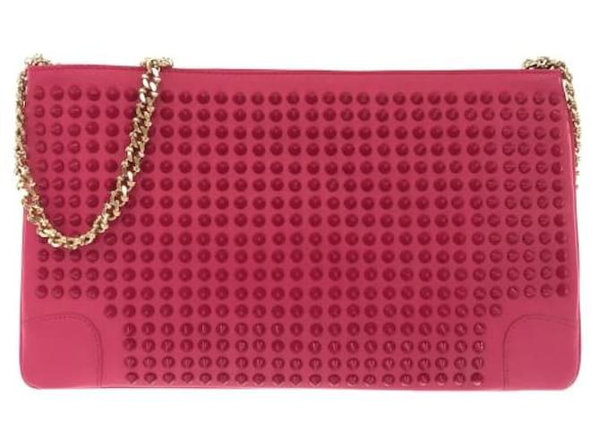 Christian Louboutin Loubipoch Pink Leather Plastic  ref.832611