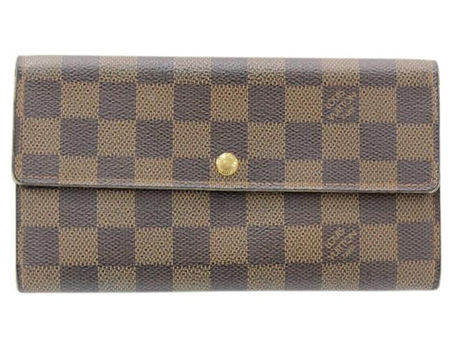 Louis Vuitton Portefeuille Long Brown Leather  ref.832743
