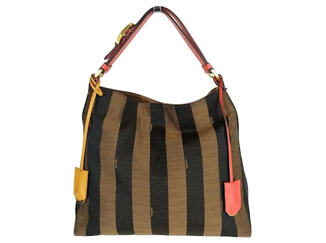 Fendi Hobo Pacan handbag in canvas and leather Multiple colors Cloth  ref.833029