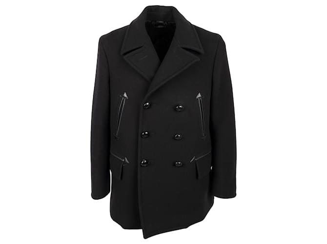 Tom Ford Double-Breasted Coat Black Wool  ref.833221