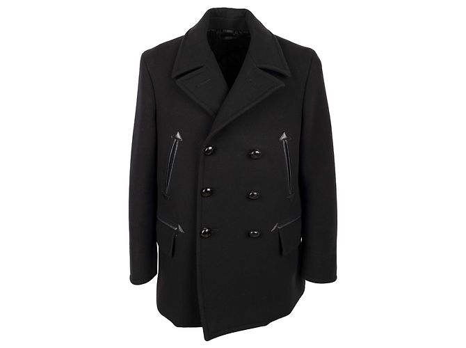 Tom Ford Mantel mit gefütterter Brust Schwarz