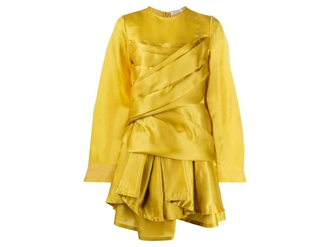 Nina Ricci Dresses Yellow Silk  ref.833267