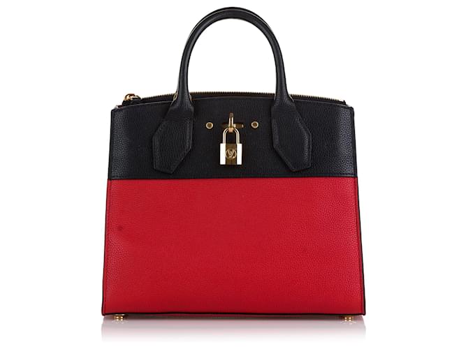 Louis Vuitton Tricolor Leather City Steamer Bag Red Pony-style