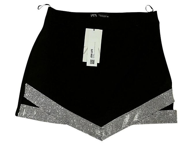 Zara shiny miniskirt size S Black