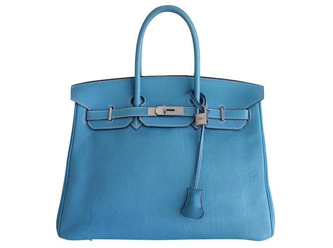 Hermès Hermes Birkin Tasche 35 blau Leder  ref.831008