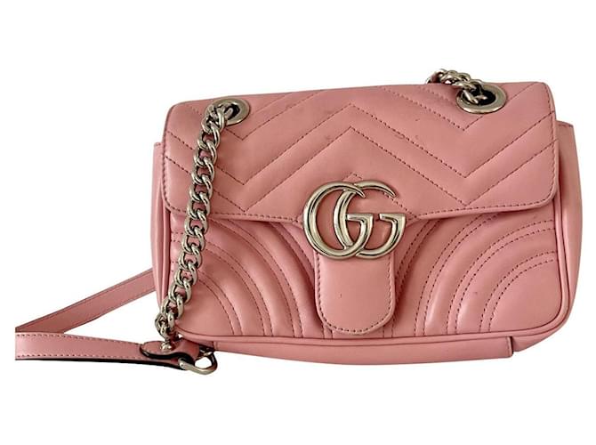 Gucci GG Marmont mini Pink Leather  ref.831972