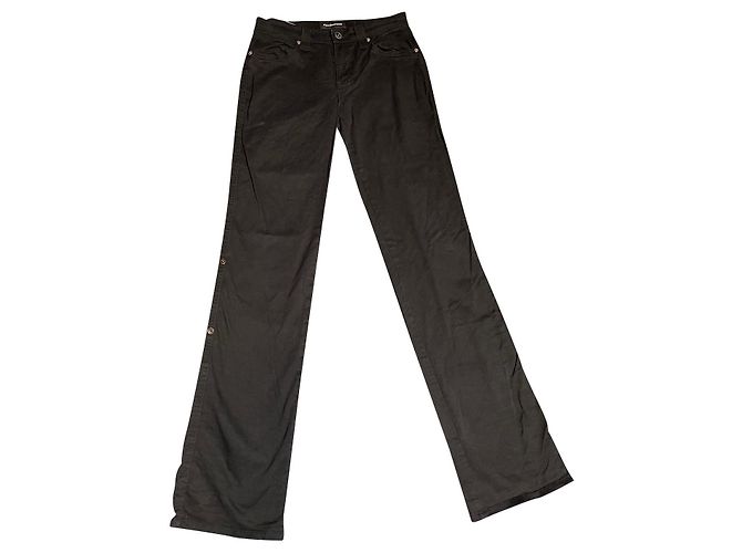 Calças ROCCOBAROCCO pretas de algodão Preto