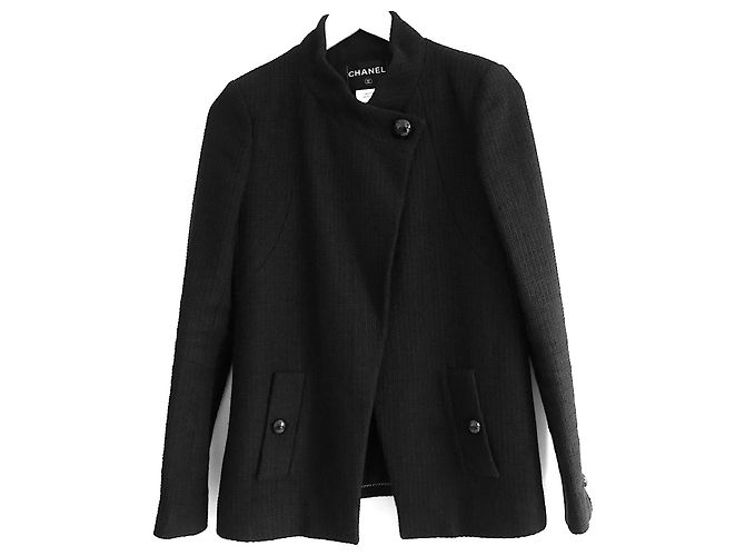 Chanel Resort 2015 Giacca in tweed nera Nero