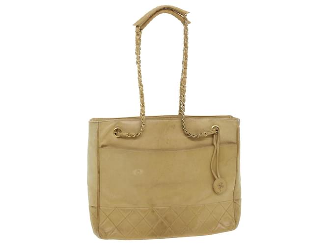 CHANEL Chain Shoulder Bag Lamb Skin Beige CC Auth bs4112 ref.833535 - Joli  Closet