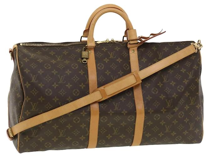 Louis Vuitton Monogram Keepall Bandouliere 55 Boston Bag M41414 LV Auth yk6062 Cloth  ref.833549