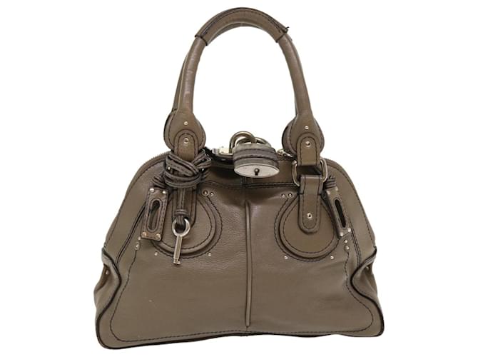 Chloé Chloe Hand Bag Leather Gray Auth bs4101 Grey  ref.833580